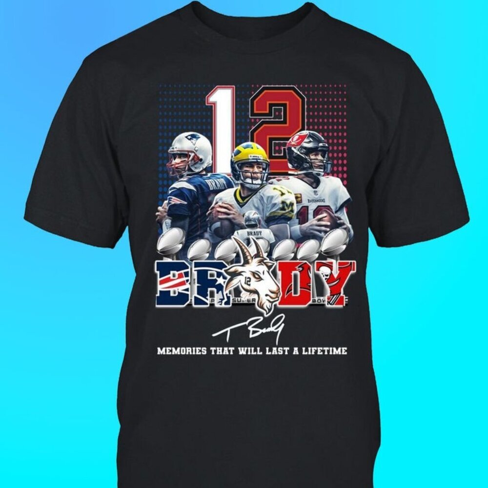 New 12 Tom Brady Memories That Will Last A Lifetime black T-Shirt 165